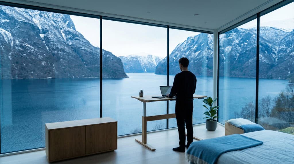 Scandinavian Fjord Workspace